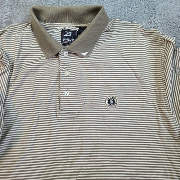 Ahead Authentics Other - The Players Championship Sawgrass Polo Mens M Mercerized Cotton Tan White Ahead